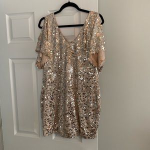 DEB Gold sequin party dress 1X